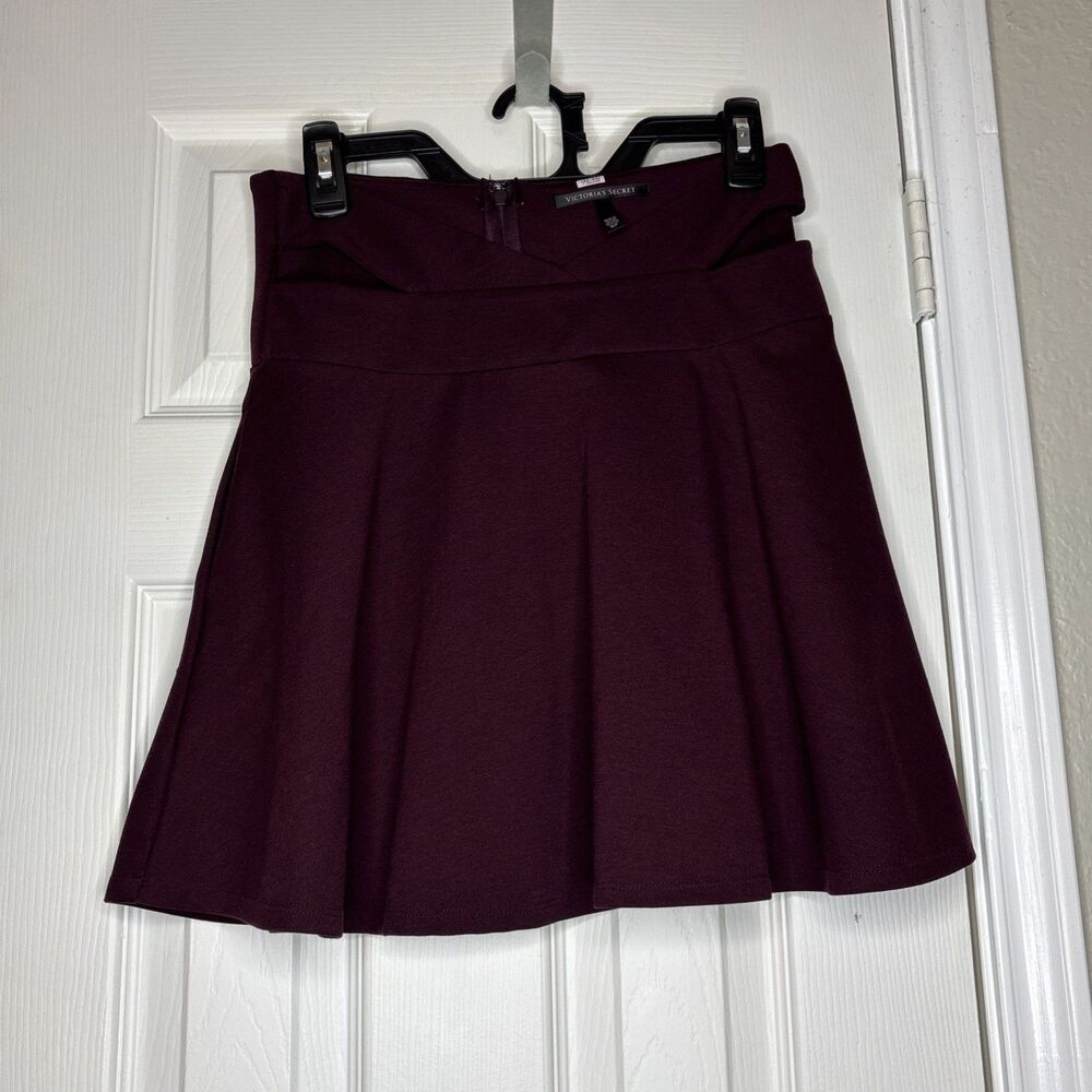 Victoria’s Secret Small Burgundy Plum Skirt High Waist Flared Skater Style